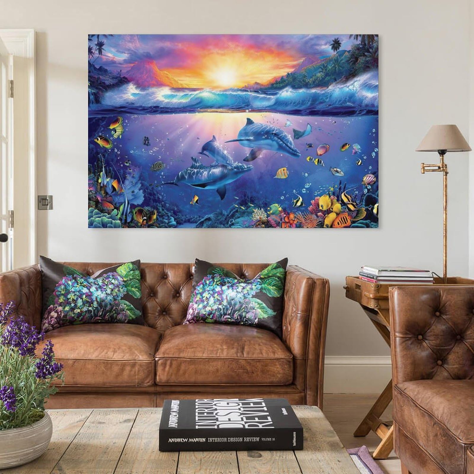 Amazon.co.jp: 青い海 クリスチャン・ラッセン カラフルな海 海景画